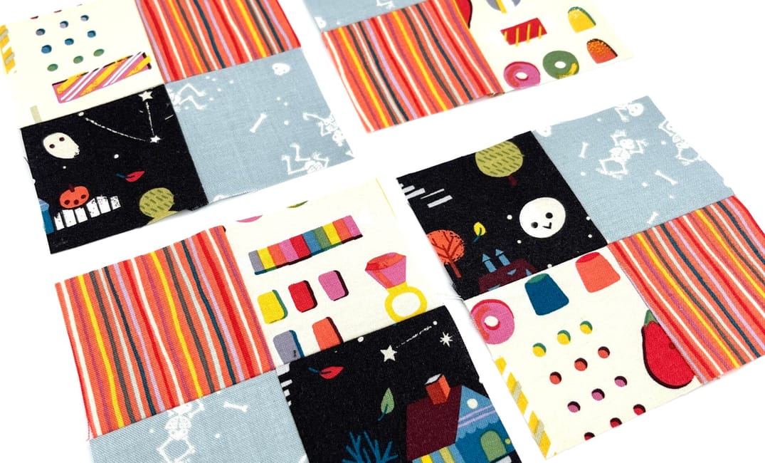 How to make 4 patches from 5″ charm pack squares
