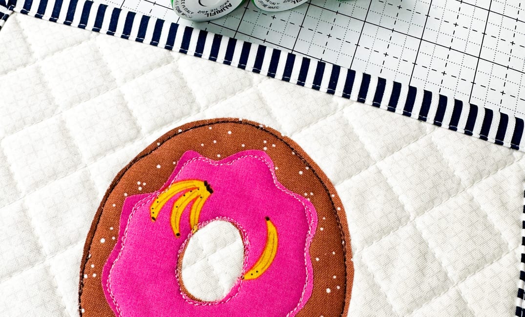 Donut Applique Mug Rug