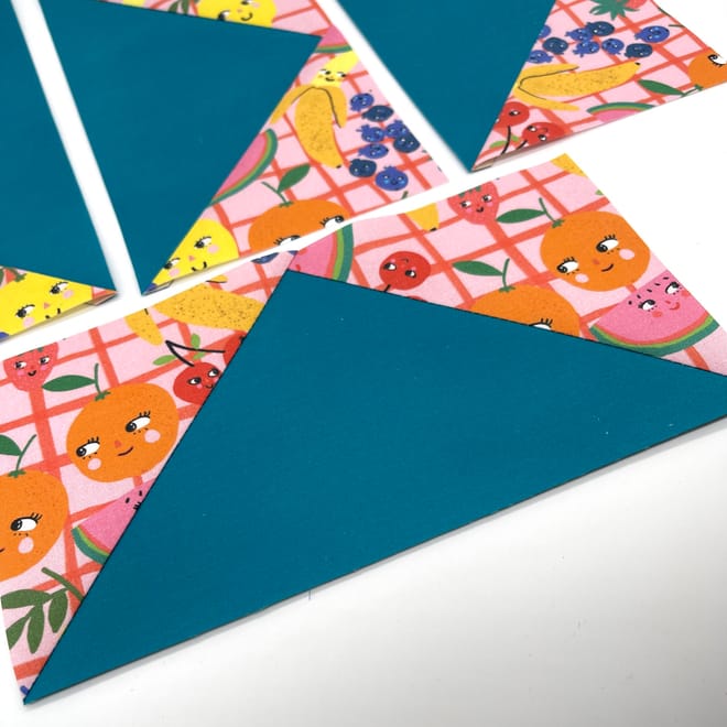 Image of: How to make 4 at a time flying geese with directional fabrics
