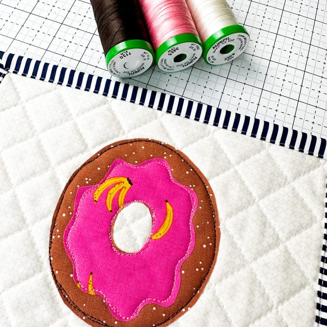 Image of: Donut Applique Mug Rug