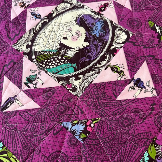 Image of: Water Colors Quilt Pattern Wall Hanging - Tula Pink Version